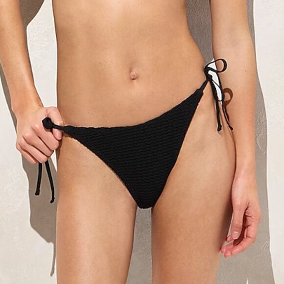 J.‎ Crew Black Crochet string bikini bottom Womens Small - Picture 1 of 5